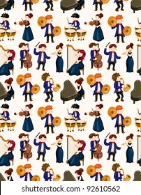 orchestra music player seamless pattern