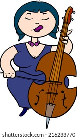 Orchestra musician plays the violoncello