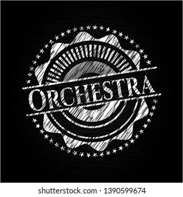 Orchestra on chalkboard. Vector Illustration. Detailed.