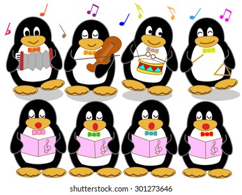 Orchestra of the penguin to show by a concert