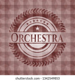 Orchestra red seamless geometric emblem.