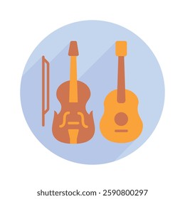 Orchestra rounded color, mini illustration icon. use for modern concept, print, UI, UX kit, web and app development. Vector EPS 10, related to entertainment, festival, funfair and hobbies.