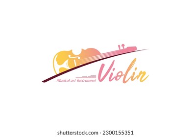 Logo-Vorlage für Orchester-Violine, Design der Musikkunst
farbiges Violinlogo