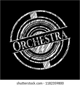 Orchestra written with chalkboard texture