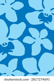 Orchid abstract pattern modern background. Blue color pattern design of orchid plant species. Wallpaper design vector