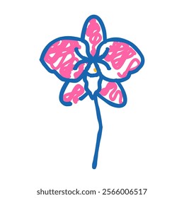 orchid aroma flower doodle icon sketch vector. orchid aroma flower sign. isolated symbol illustration