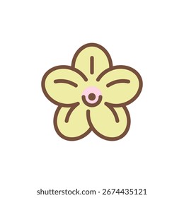Orchid bud icon. Modern linear design emblem for perfume and cosmetics.