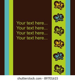 Orchid card with place for text, vector, Illustration/Orchid card with place for text
