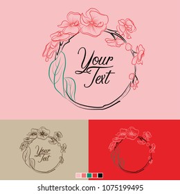 orchid circle template text
