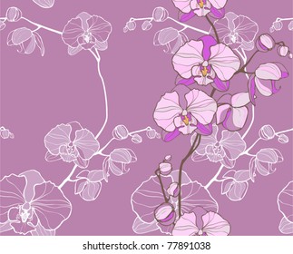 Orchid -floral Seamless Pattern