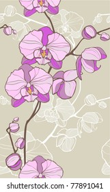 orchid -floral seamless pattern