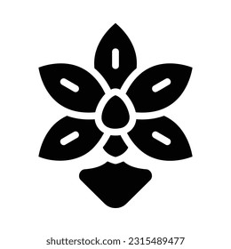 Orchid, Flower Flat Icon Logo Illustration. Flower Icon-set. Suitable For Web Design, Logo, App.