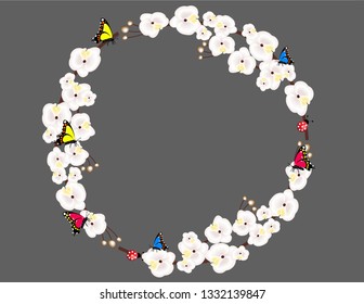 Orchid flower frame decor