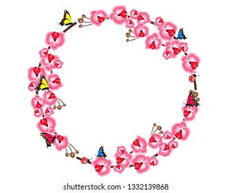 Orchid flower frame decor