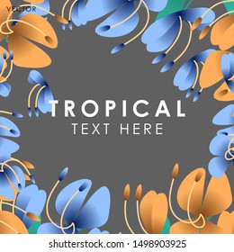 Orchid flower frame, Vector illustration design element