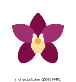 Orchid flower icon features a sophisticated and elegant design, perfect for luxury branding, floral patterns, or nature-inspired projects