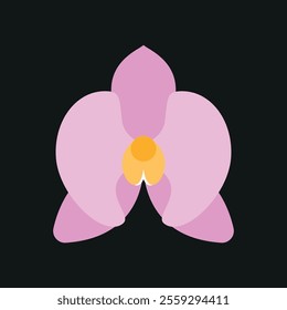 Orchid flower icon features a sophisticated and elegant design, perfect for luxury branding, floral patterns, or nature-inspired projects