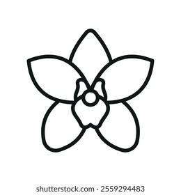 Orchid flower icon features a sophisticated and elegant design, perfect for luxury branding, floral patterns, or nature-inspired projects