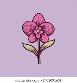 orchid flower icon vector illustration