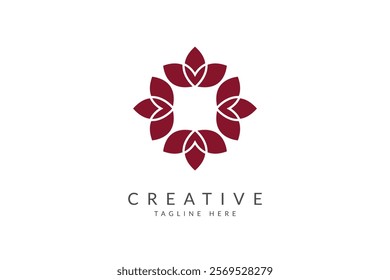 Orchid flower logo design vector