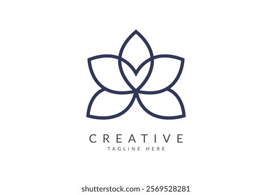 Orchid flower logo design vector