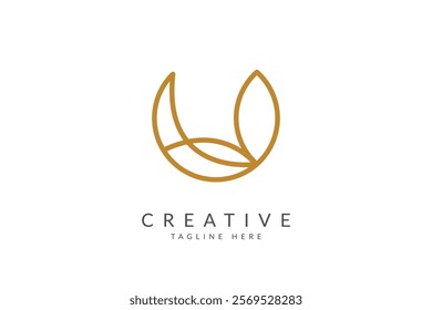 Orchid flower logo design vector