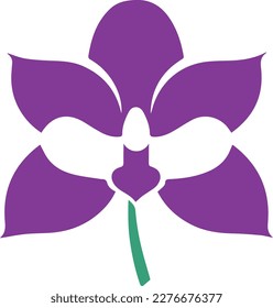 Orchid florales Logo, flache Vektorgrafik