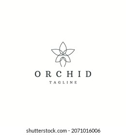 Orchid Flower Logo Icon Design Template Flat Vector