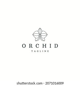 Orchid flower logo icon design template flat vector