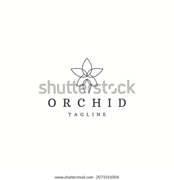 Orchid Flower Logo Icon Design Template Stock Vector (Royalty Free ...