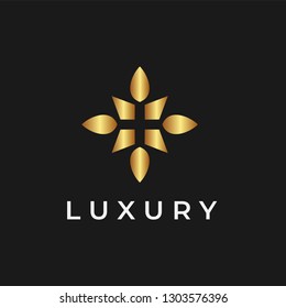 orchid flower logo template - vector