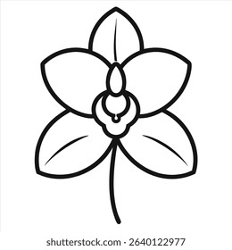 Orchid flower from phalaenopsis species drawn in graceful continuous one line art style showcasing detailed floral elegance and beauty in botanical themes