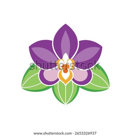 Orchid flower vector icon on white background
