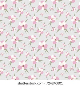Orchid flower. Vector illustration of seamless pattern.