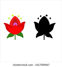 orchid flower vector and silhouette