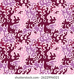 Orchid flowers abstract irregular streamlined shape. Summer season bloom pattern. Organic floral nature background in vintage style. Vector drawing print for texture, wallpaper, fabric and textile.