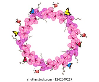 Orchid flowers frame