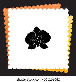 Orchid flowers  icon. Vector design. 