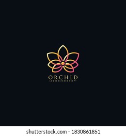 Orchid Flowers Logo Design Concept