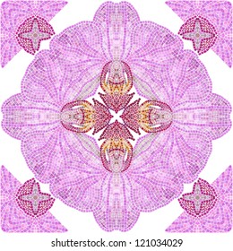 Orchid flowers are made of mosaic tiles.