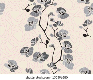 Orchid flowers seamless background