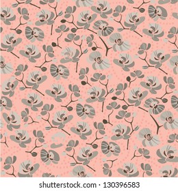 Orchid flowers seamless background