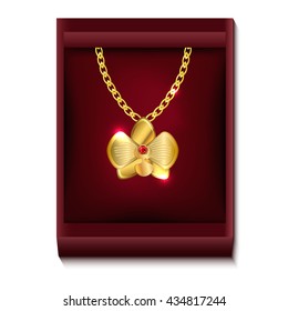 Orchid gold necklace