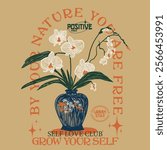 orchid graphics. Botanical Illustration. flowers graphics. flower prints. summer t shirt. print design. graphics print. tropical flowers. girl graphics. orchid illustration. women