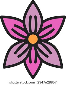 Orchideen-Icon-Bild. Geeignet für mobile Anwendungen.