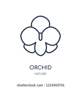 Orchid icon. Orchid linear symbol design from Nature collection. Simple outline element vector illustration on white background.