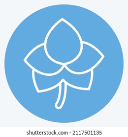 Orchid Icon in trendy blue eyes style isolated on soft blue background