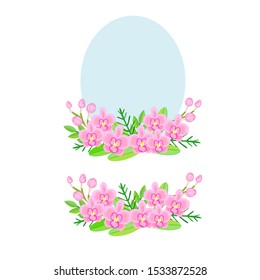 Orchid and leaf on white background vector