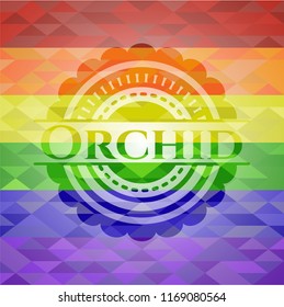 Orchid lgbt colors emblem 