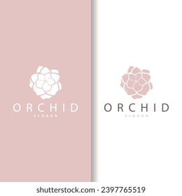 Orchid logo simple luxurious and elegant flower design for salon cosmetics spa beauty